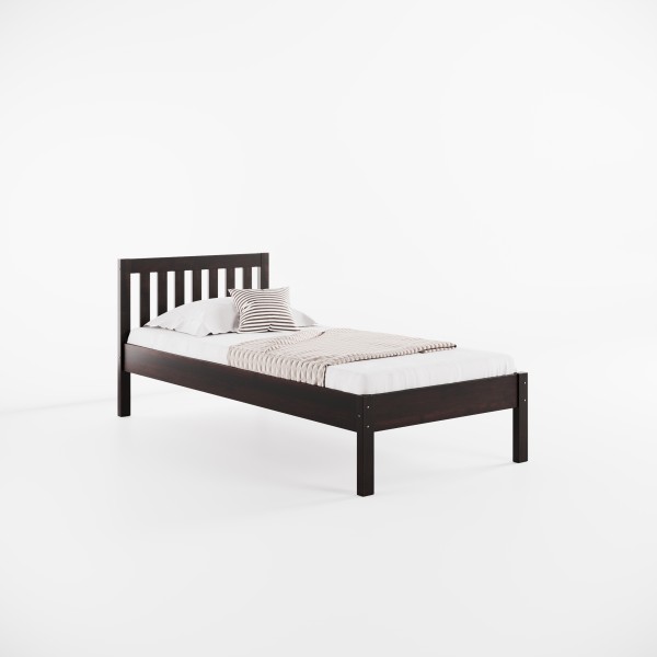 Ліжко односпальне Левіто вільха з масиву дерева