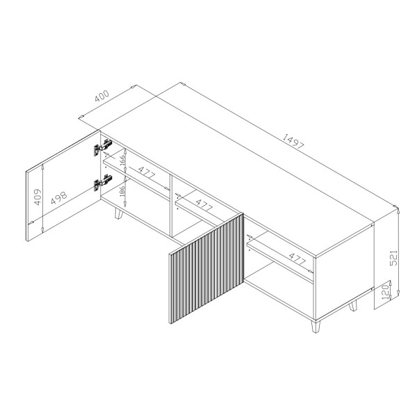 Тумба під ТВ Pafos 150 2D2K – стиль та комфорт для вашої вітальні