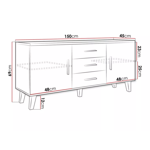 Комод Lotta 150 2D3S для вітальні