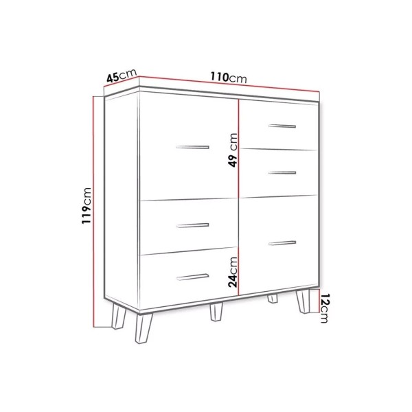 Комод Lotta 110 2D4S – Сучасний мінімалізм для вашої вітальні