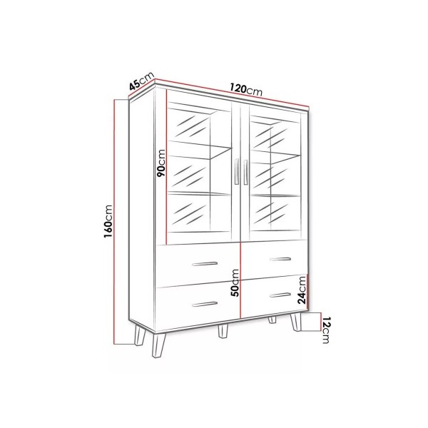 Вітрина Lotta 2DS4S – Меблі для стильного інтер'єру вашої вітальні