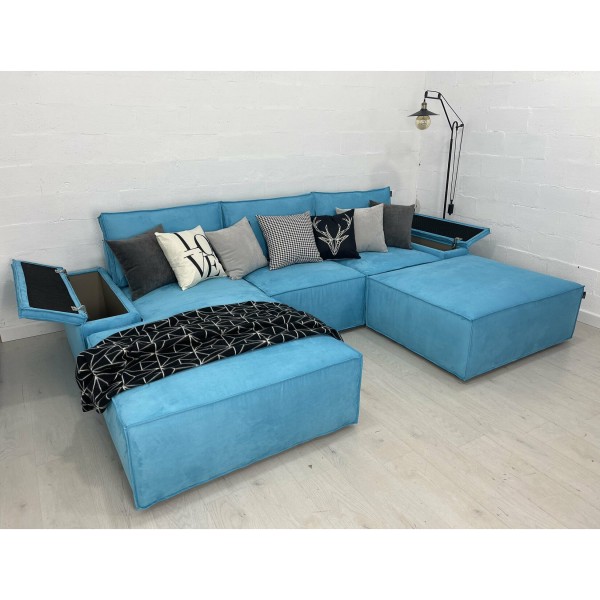 Розкладний кутовий диван Fash з пуфом — стиль та комфорт для вашого дому