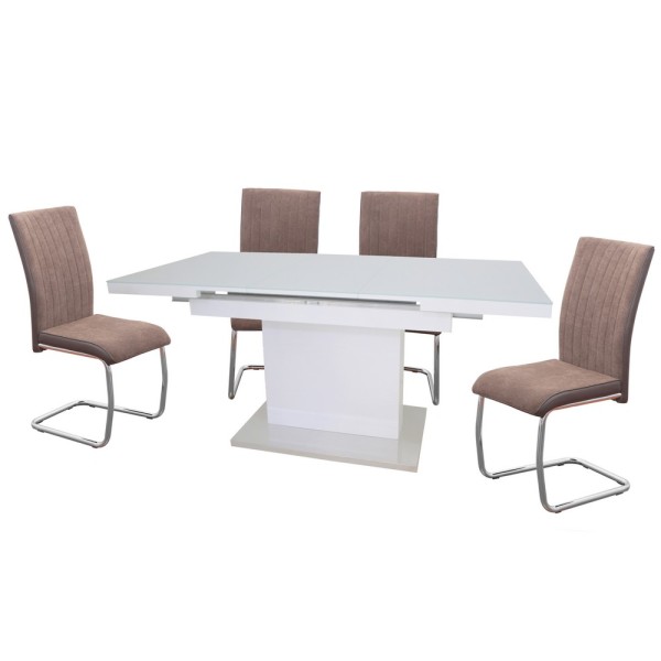 Стіл Top (Топ) — розкладний сучасний стіл з білою скляною стільницею