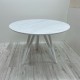 Обідній розкладний круглий стіл з HPL Arrows (Мармур Леванто білий)