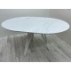 Обідній розкладний круглий стіл з HPL Arrows (Мармур Леванто білий)