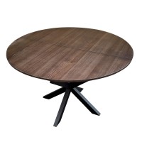 Обідній круглий розкладний стіл із натурального дерева Ясен