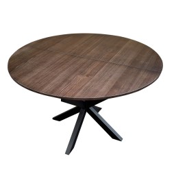 Обідній круглий розкладний стіл із натурального дерева Ясен