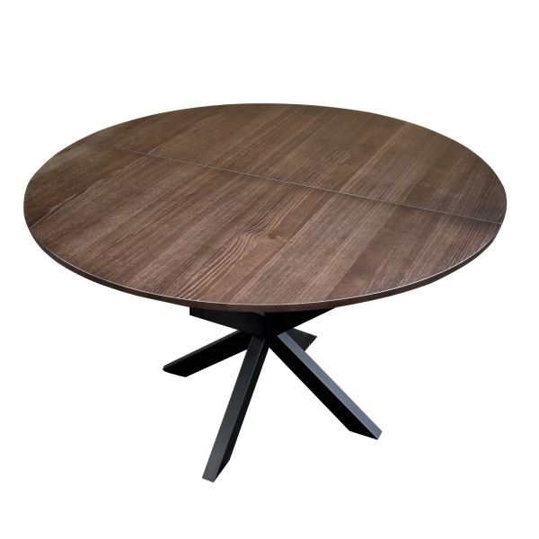 Круглий розкладний обідній стіл із натурального дерева ясен