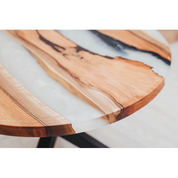 Журнальний стіл з натурального дерева Горіх та епоксидної смоли