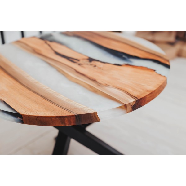 Журнальний стіл з натурального дерева Горіх та епоксидної смоли