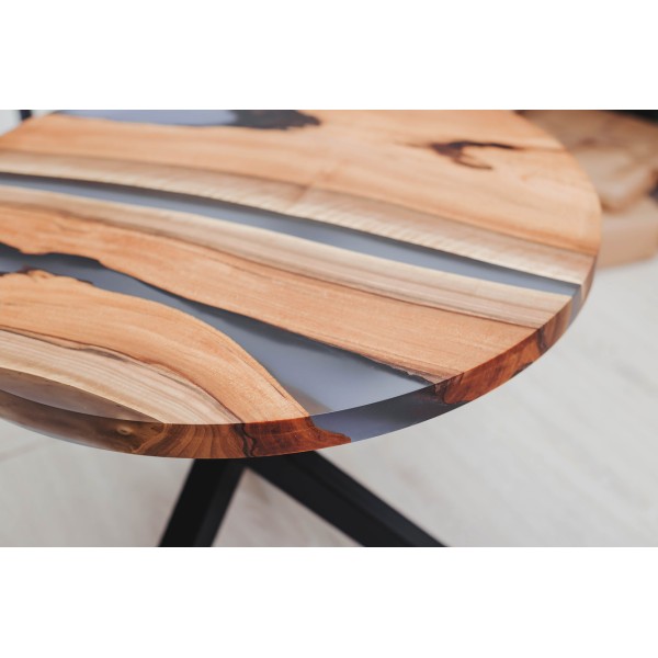 Журнальний стіл з натурального дерева Горіх та епоксидної смоли