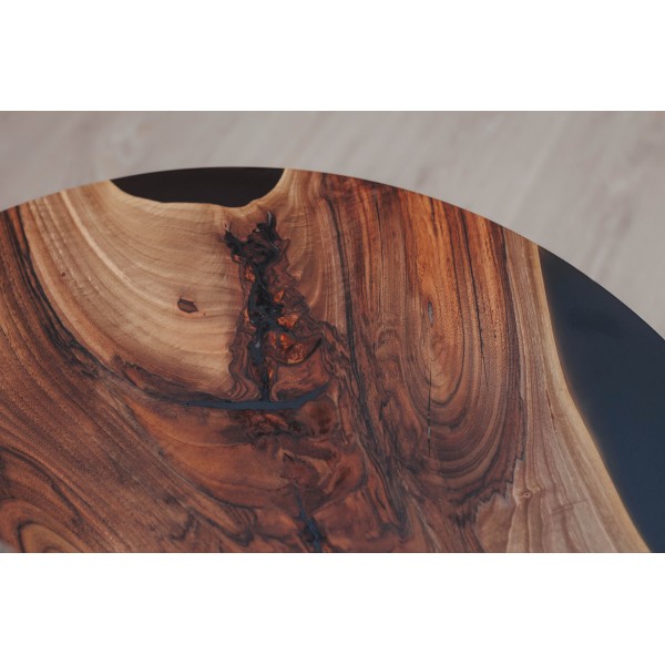 Журнальний стіл з натурального дерева Горіх та епоксидної смоли