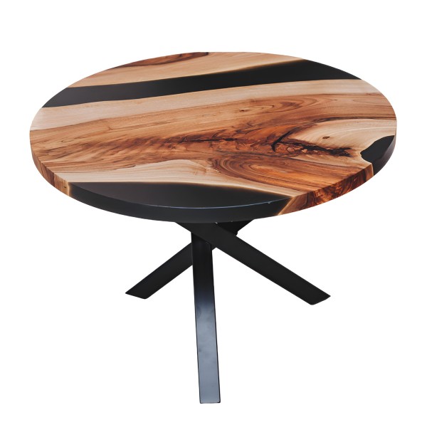 Журнальний стіл з натурального дерева Горіх та епоксидної смоли