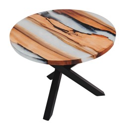 Журнальний стіл із натурального дерева Горіх та епоксидної смоли