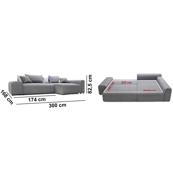 Кутовий розкладний диван Raft 3XL — зручність та елегантність для вашого дому