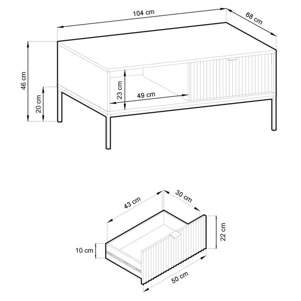 Журнальний стіл Nova L104 — сучасний стиль для вашої вітальні