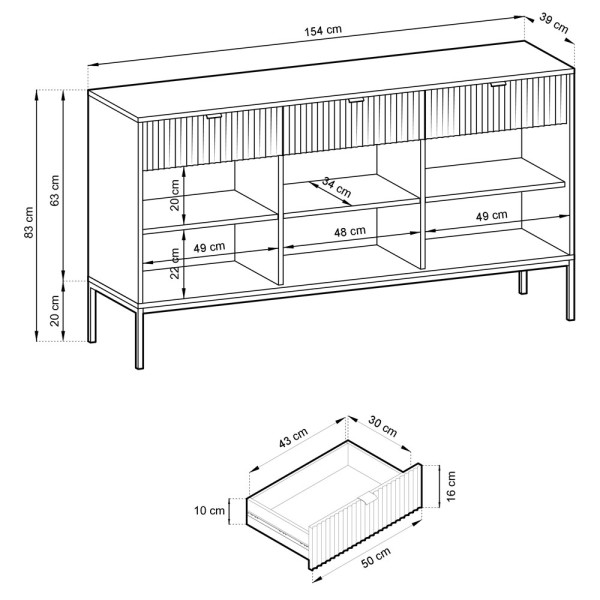 Комод Nova KSZ154 – ідеальне поєднання стилю та функціональності для вашої вітальні
