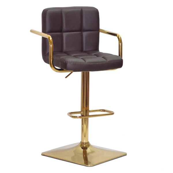 Барний стілець Tetris arm SQ gold для сучасних інтер'єрів