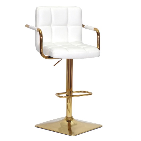 Барний стілець Tetris arm SQ gold для сучасних інтер'єрів