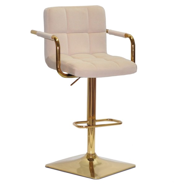 Барний стілець Tetris arm SQ gold для сучасних інтер'єрів