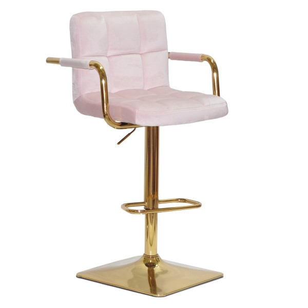 Барний стілець Tetris arm SQ gold для сучасних інтер'єрів