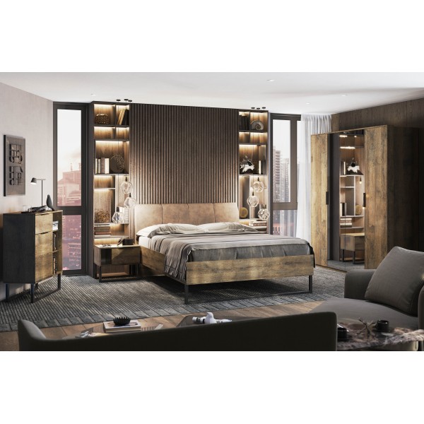 Шафа 4-х дверна Quadro для спальні в стилі лофт