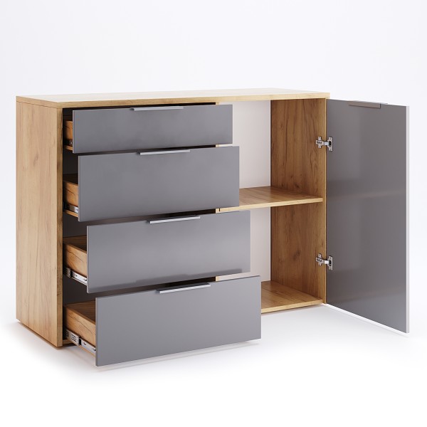 Комод 1 двері 4 шухляди Luna – Стильний вибір для вашої спальні