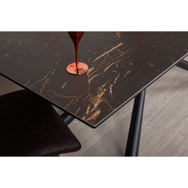 Стіл обідній TENNESSEE - кераміка та метал для сучасного інтер'єру