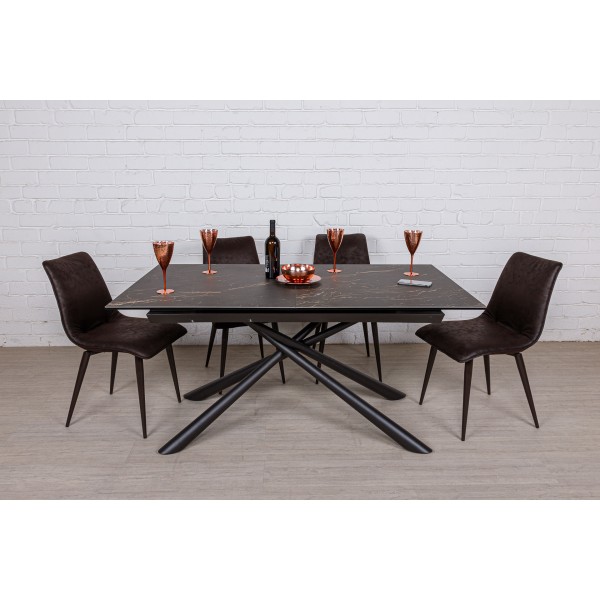 Стіл обідній TENNESSEE - кераміка та метал для сучасного інтер'єру