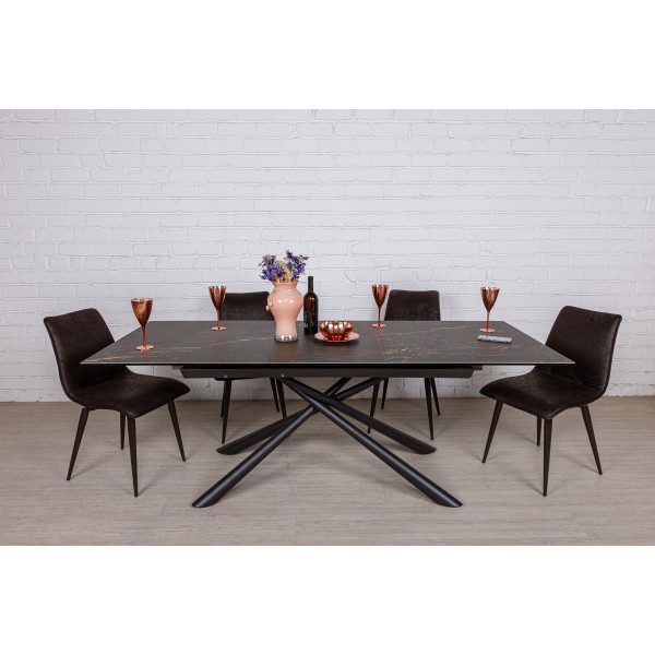 Стіл обідній TENNESSEE - кераміка та метал для сучасного інтер'єру