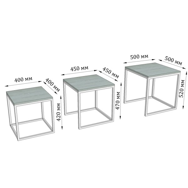 Комплект журнальних столів Кубо