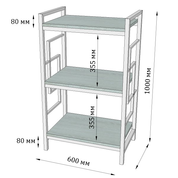 Стелаж Ромбо 3 полиці - стильний вибір для вашого інтер'єру