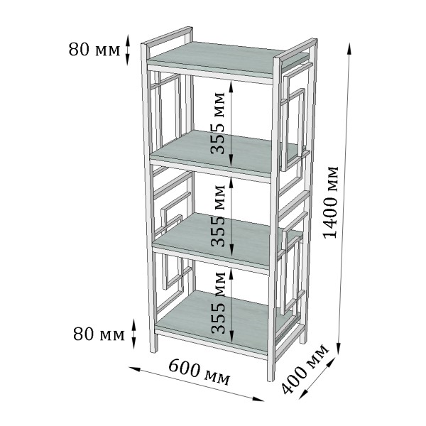 Стелаж Ромбо 4 полиці – стильний дизайн для вашого інтер'єру