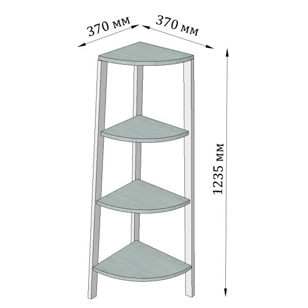 Стелаж Призма Кут 4 полиці — стильна меблі для вашого простору