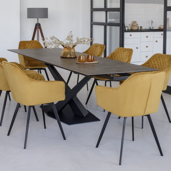 Стіл TML-897 180-260 см – розкладний стіл з металу та кераміки