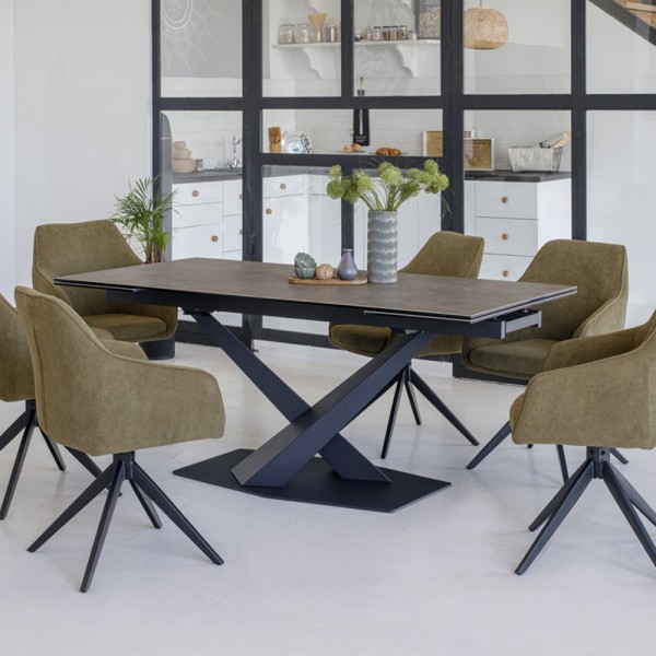 Стіл TML-897 180-260 см – розкладний стіл з металу та кераміки