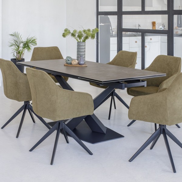 Стіл TML-897 180-260 см – розкладний стіл з металу та кераміки