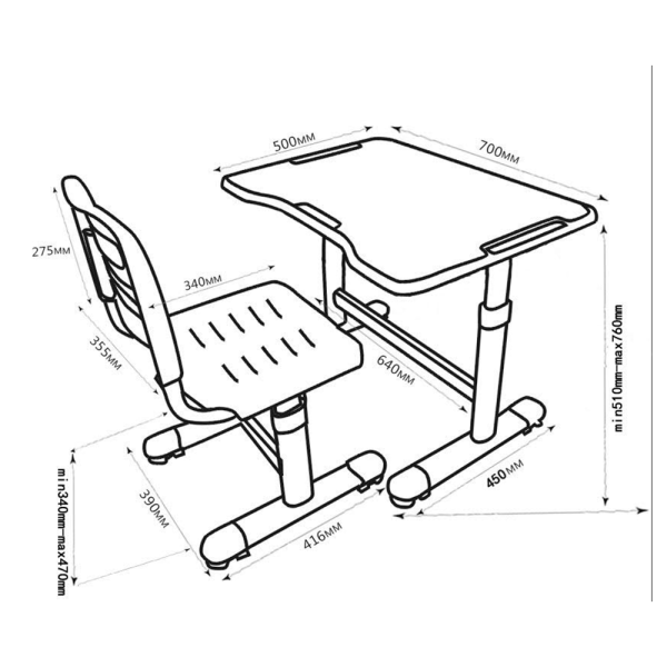 Дитяча парта зі стільчиком Sole II