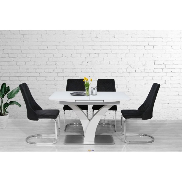 Стіл Maryland T-7294 White glass gloss 140-180 для кухні