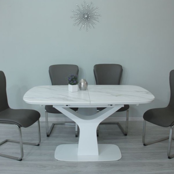 Стіл Utah T-7083 білий матовий керамічний розкладний