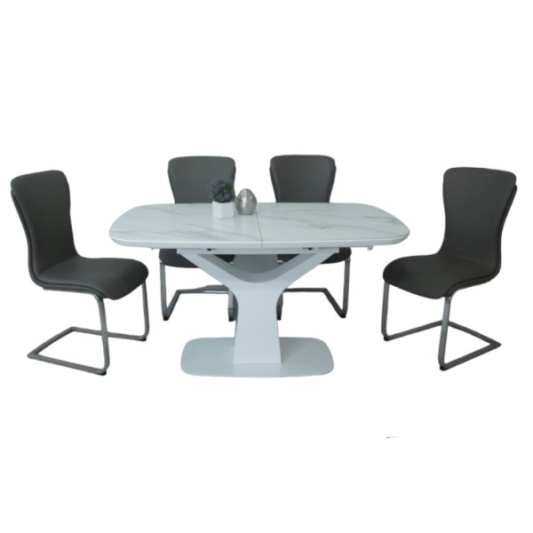 Стіл Utah T-7083 білий матовий керамічний розкладний