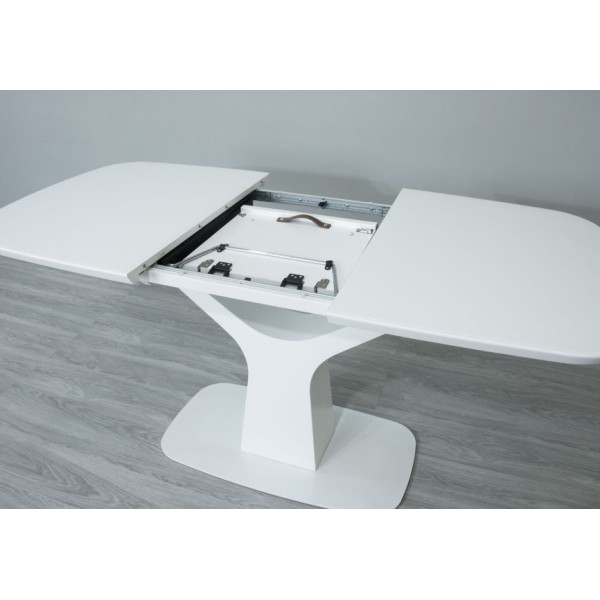 Стіл Utah T-7083 white satin — розкладний стіл для кухні