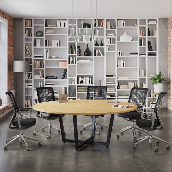 Стіл для переговорів D-2000 – великий круглий стіл для офісу