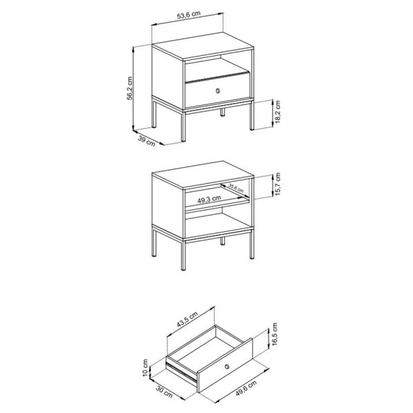 Тумба приліжкова Mono MS54 – сучасний стиль для вашої спальні