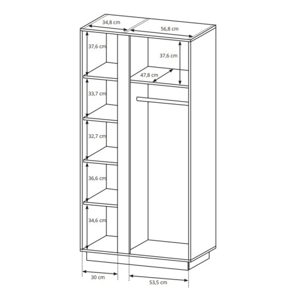 Шафа Marco 2D/96 - стиль та функціональність для вашої спальні