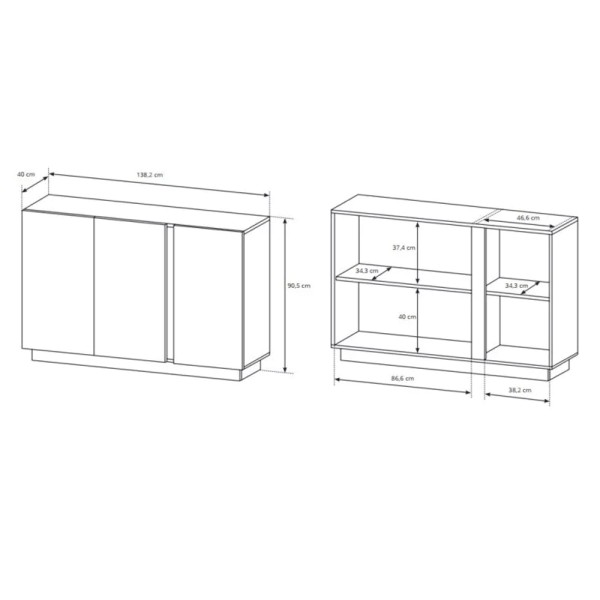 Комод Marco 3D/138 – стильний і функціональний вибір для вашої вітальні