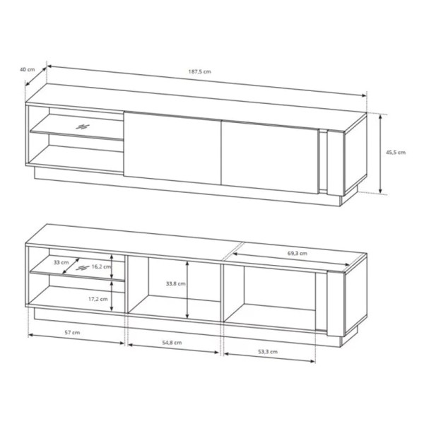 Тумба під телевізор Marco 2D/187 – сучасний дизайн для вашої вітальні