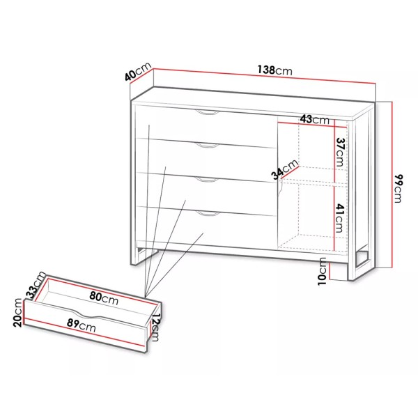 Комод Garden 1D4S/138 – ваш вибір для стильного інтер'єру