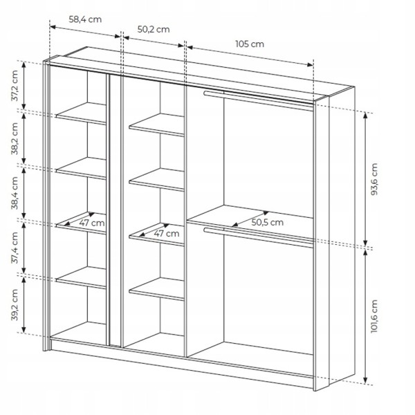 Шафа Fast 4D/220 для спальні з дзеркалом та підсвічуванням