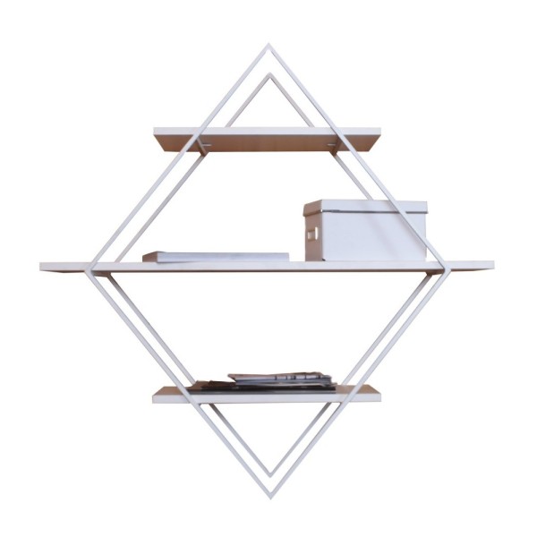 Настінна полиця-ромб Drom52 для вітальні в стилі лофт